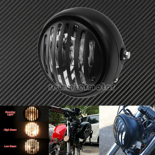 6.3 Retro Motorcycle Headlight Grill Diamond Cover Fit for Harley Cafe Racer