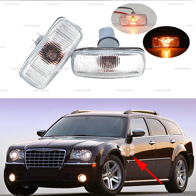 Pair For 2007-2016 for Chrysler Serbring Front Side Marker Light Fender Lamp