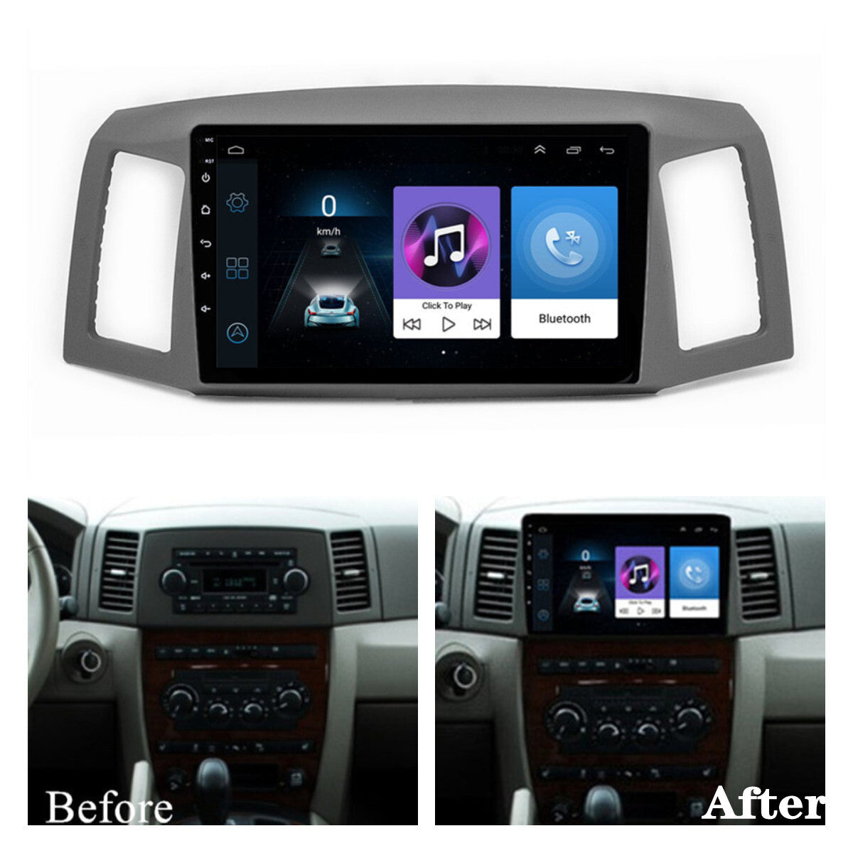 Android Stereo Radio Navigation WIFI 10.1 Player For 04-07 for Jeep for Grand Cherokee