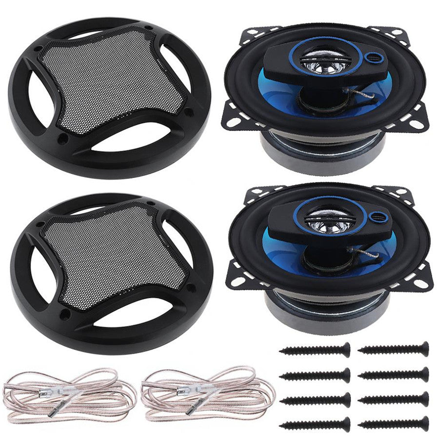 2x 4 Inch Car Auto Coaxial Horn 100W 90db 3Way HIFI Full Range Speaker Subwoofer