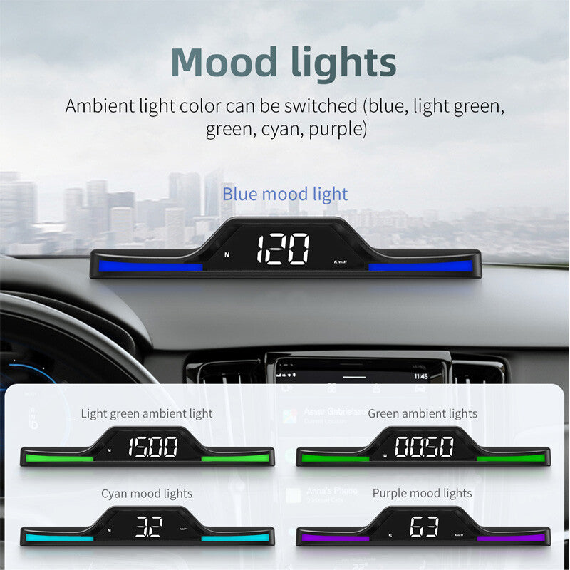1-piece digital GPS speedometer HUD head-up display MPH overspeed warning kit for SUVs