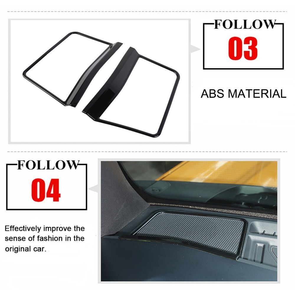 Black Front A-Pillar Speaker Audio Ring Cover Trim for Ford Bronco 2021-2024