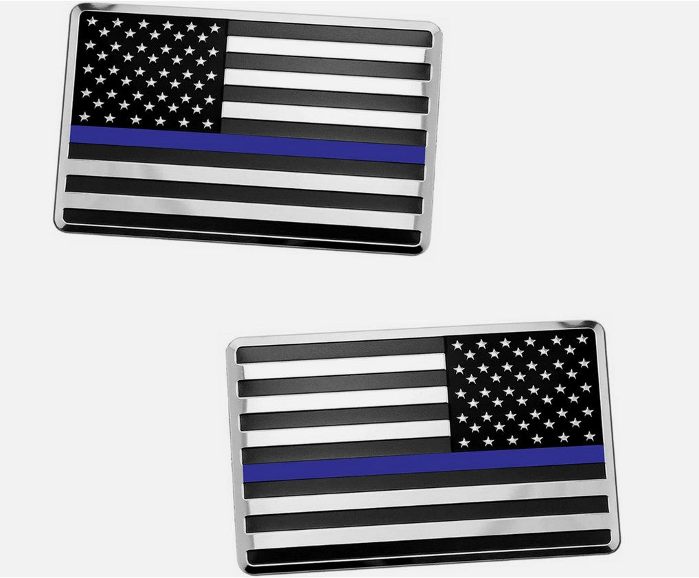 Car side fender rear trunk badge chrome black and blue American flag applicable to  for ford