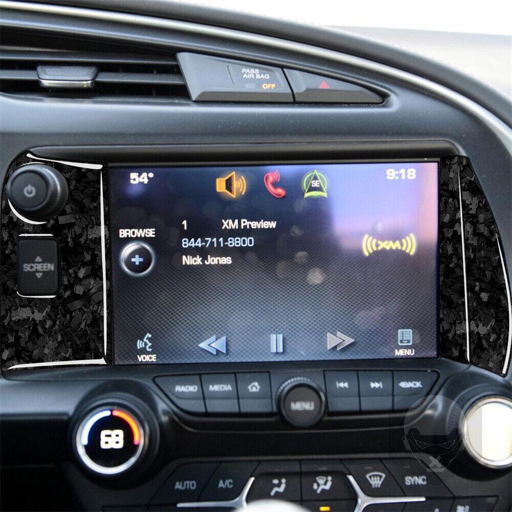 GPS Navigation Side Trim for Chevrolet for Corvette C7 2014-2019 Forged Carbon Fiber