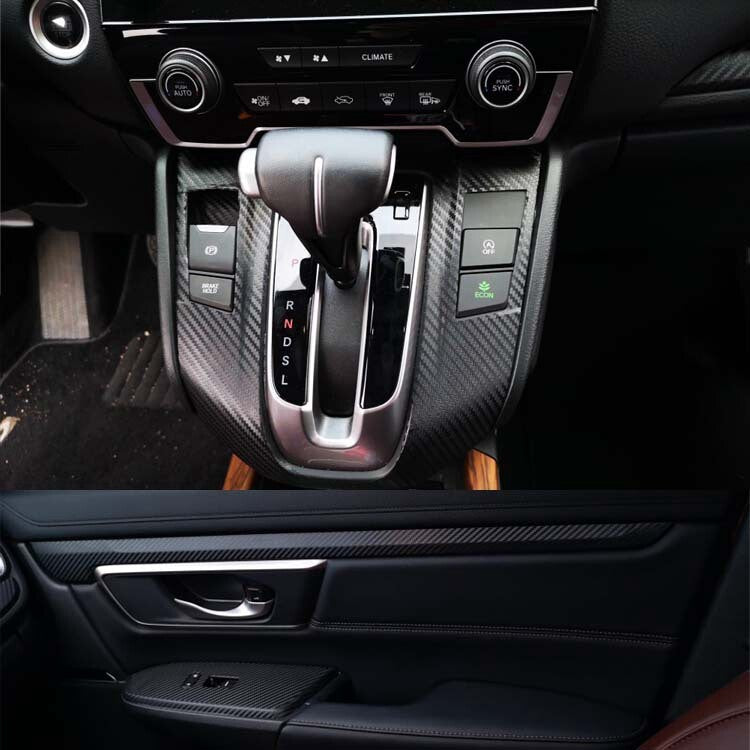 16pcs for Honda CRV 2017-2020 Carbon Fiber Interior Decoration Trim Cover AT