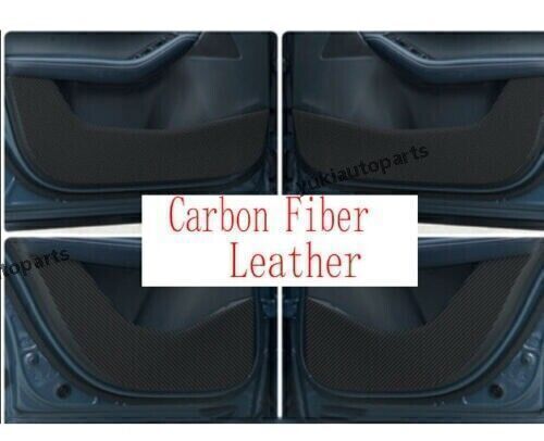 Carbon Fiber PU Leather Inner Door Anti-Kick Panel Trim for Mazda CX-30 20-2024