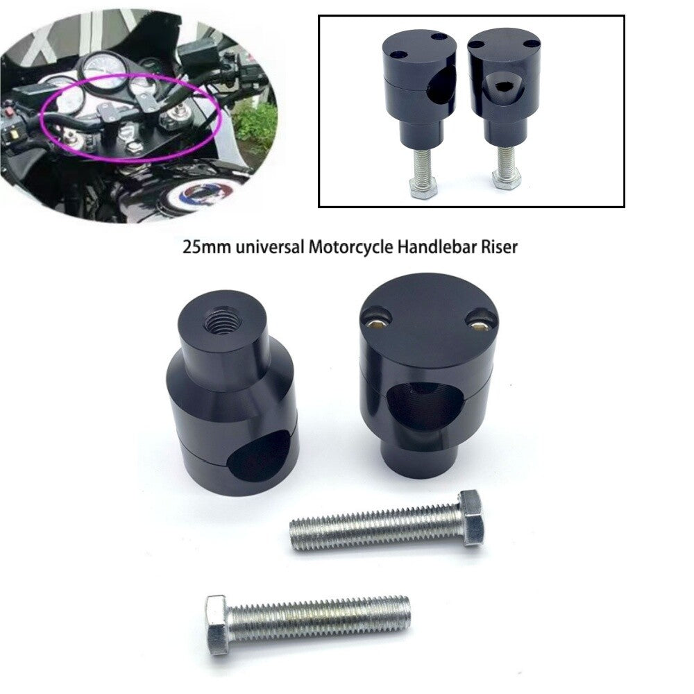 25mm Black Motorcycle Adjustable Handlebar Riser Clamps Fit for Honda Universal