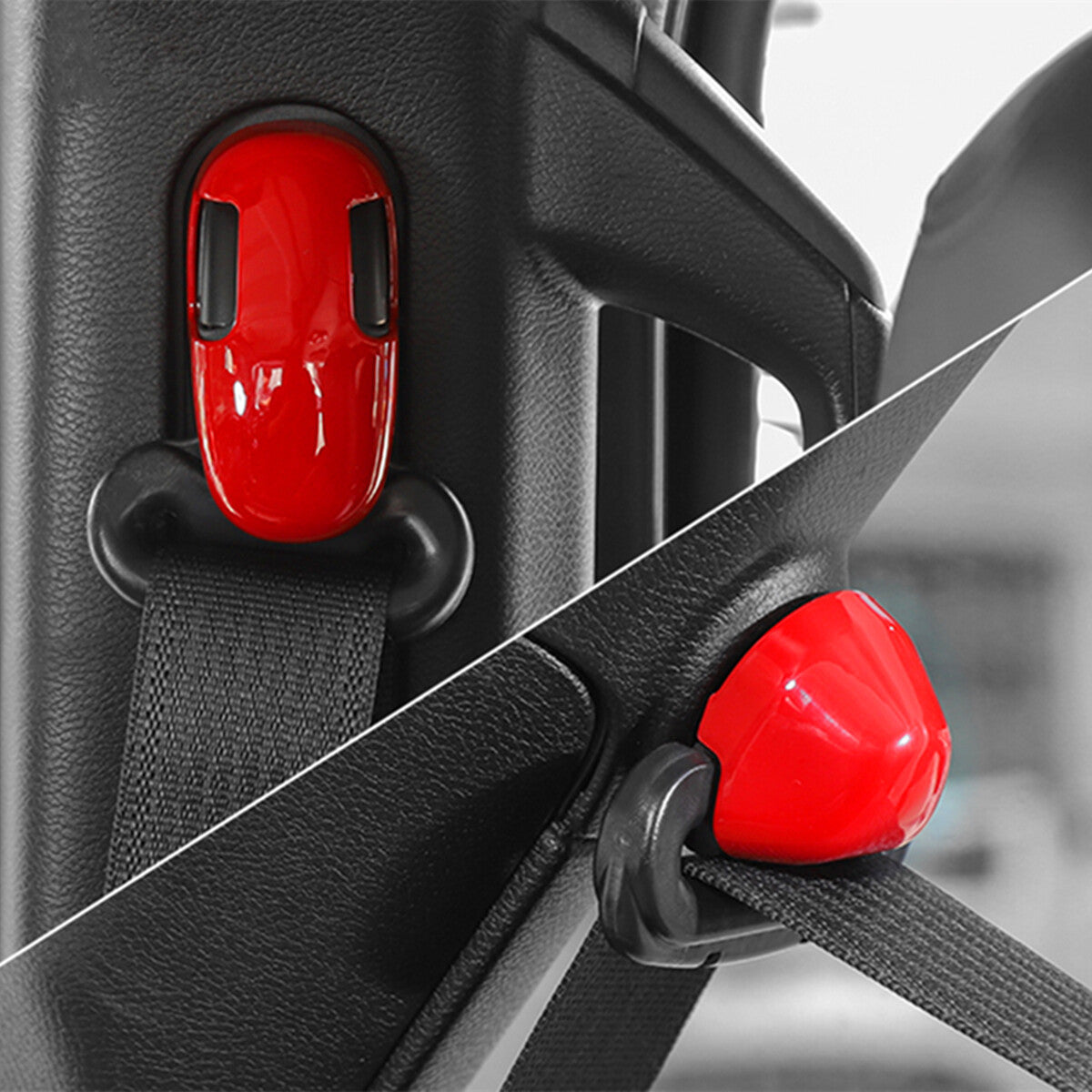 Red Seats Safety Belt Cover Trim Kits for Jeep for Wrangler JL 2018 2019 2020 2021