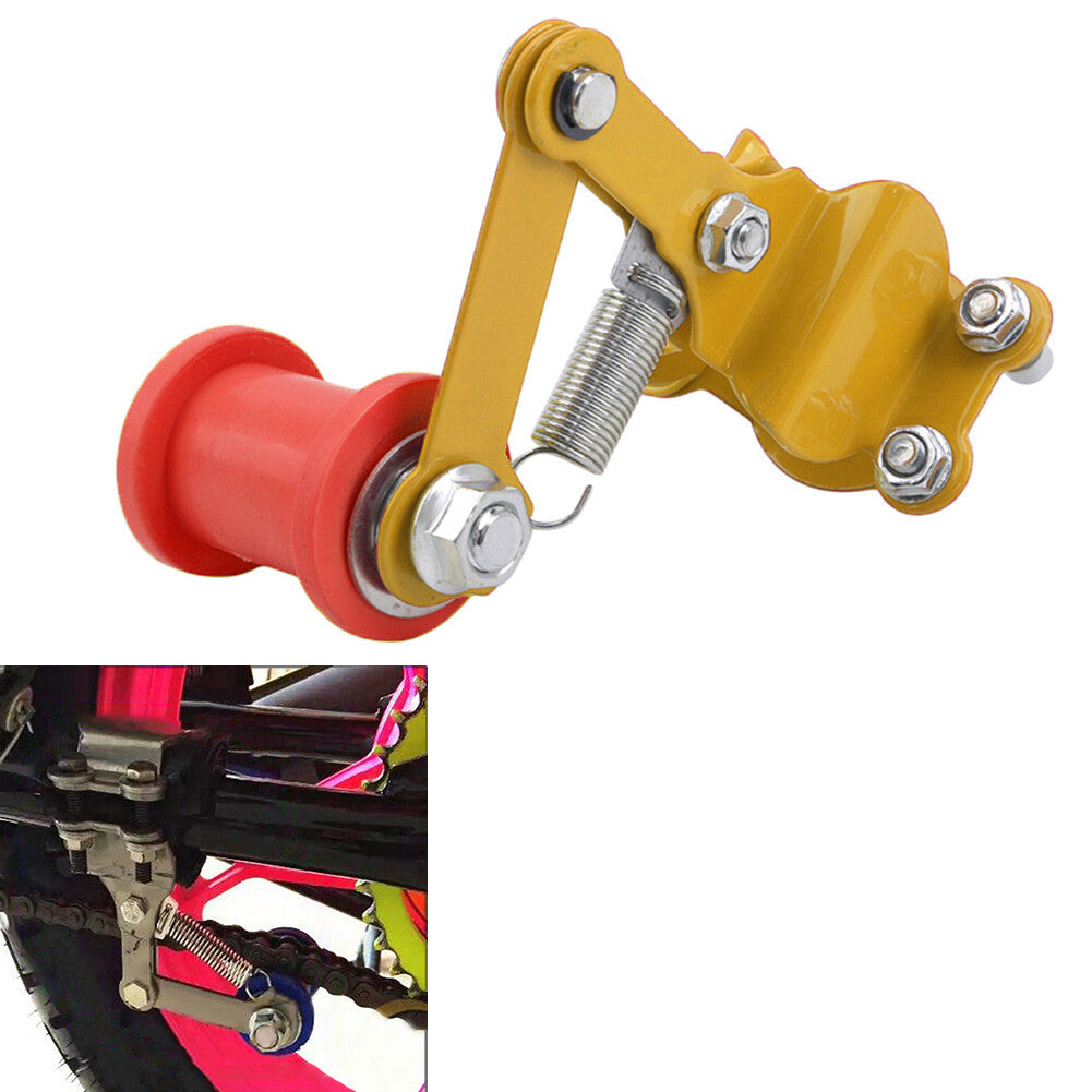 Fit Motorcycle ATV Dirt Bike Bolt On Chain Tensioner Roller Adjuster Yellow+Red
