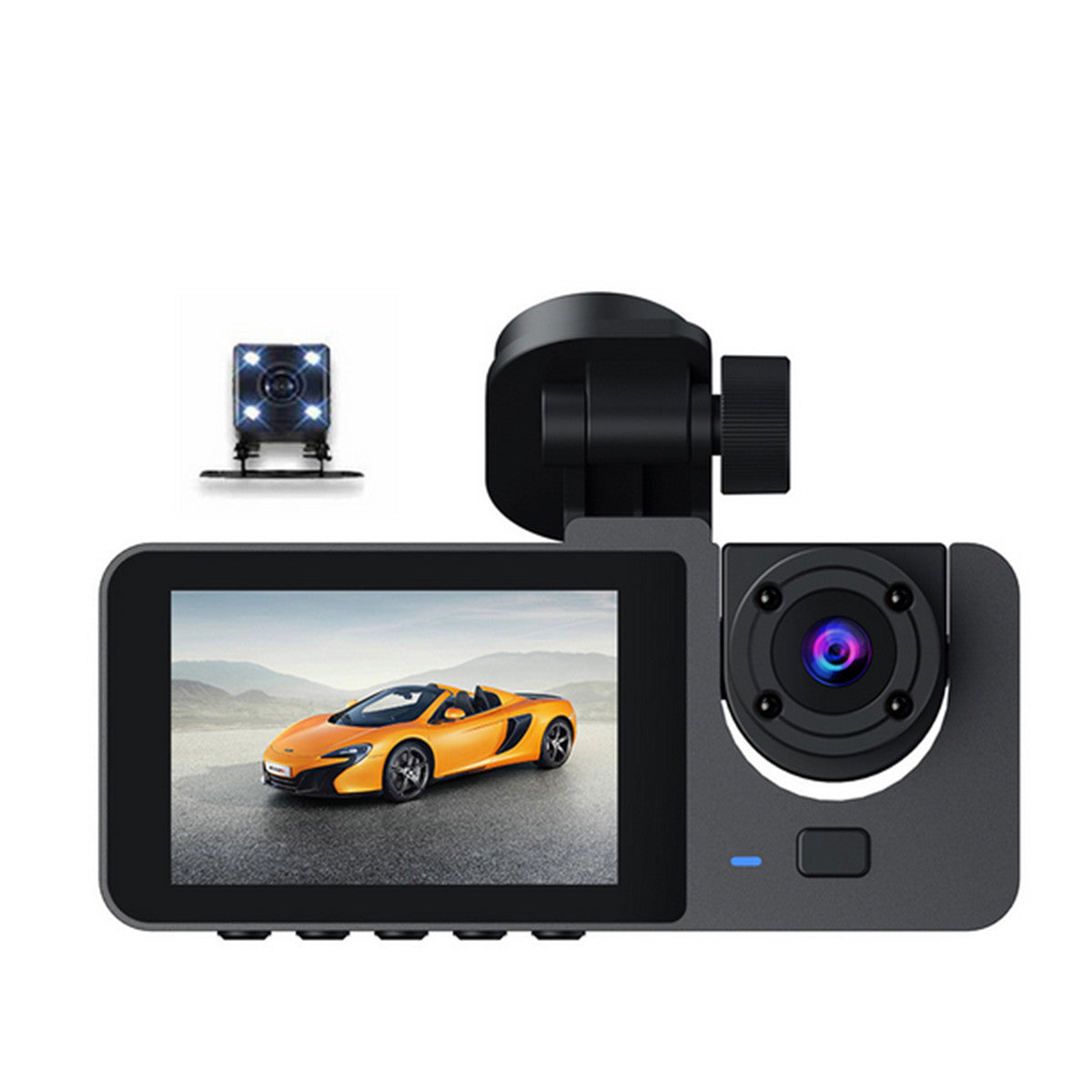 3 Lens Car DVR Dash Cam Video Recorder Front Rear Inside Camera Night Vision