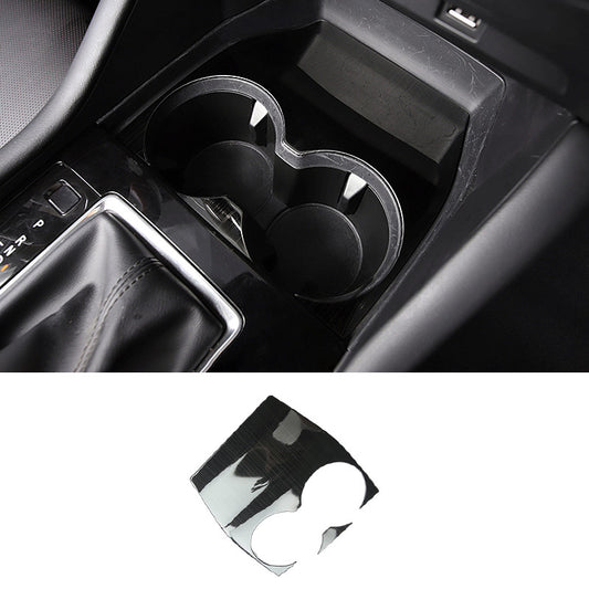 for Mazda 3 Axela 2019-22 Black Steel Inner Console Water Cup Holder Cover Trims