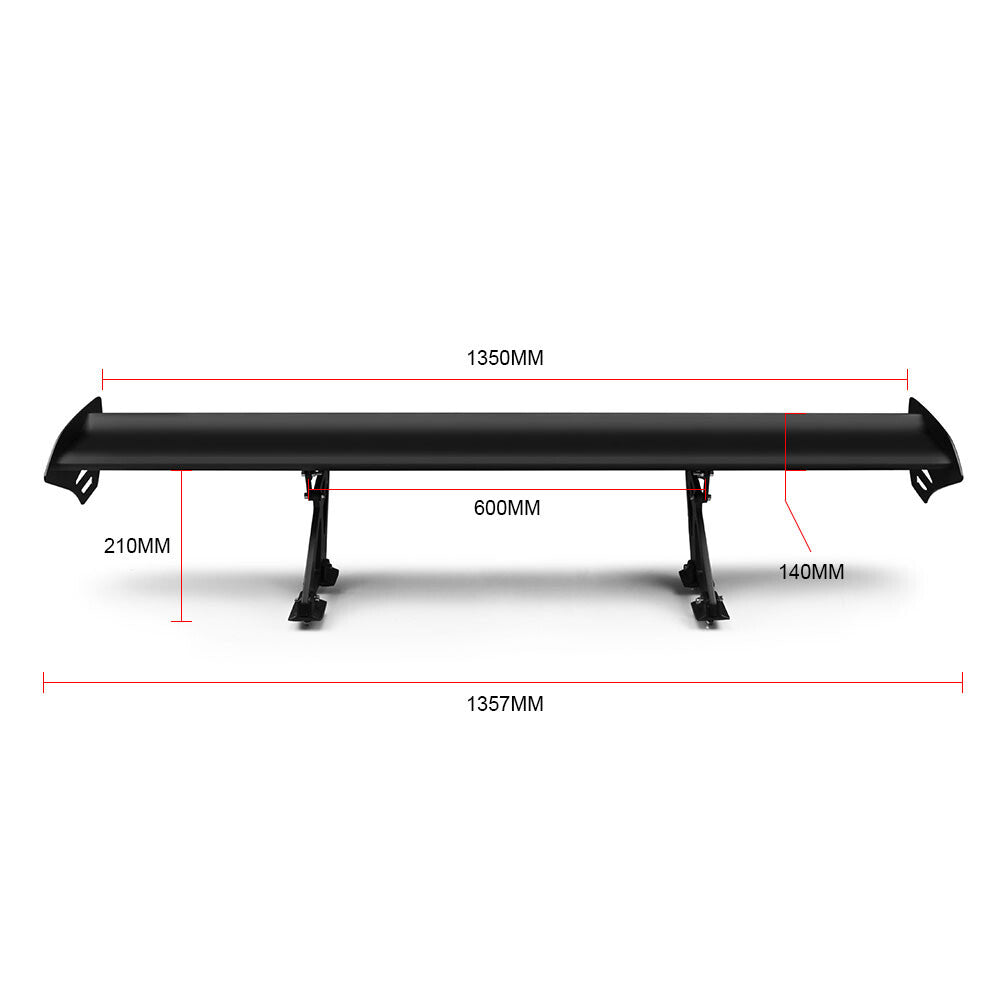 Universal Lightweight Aluminum 53inch GT Style Trunk Rear Spoiler Wings