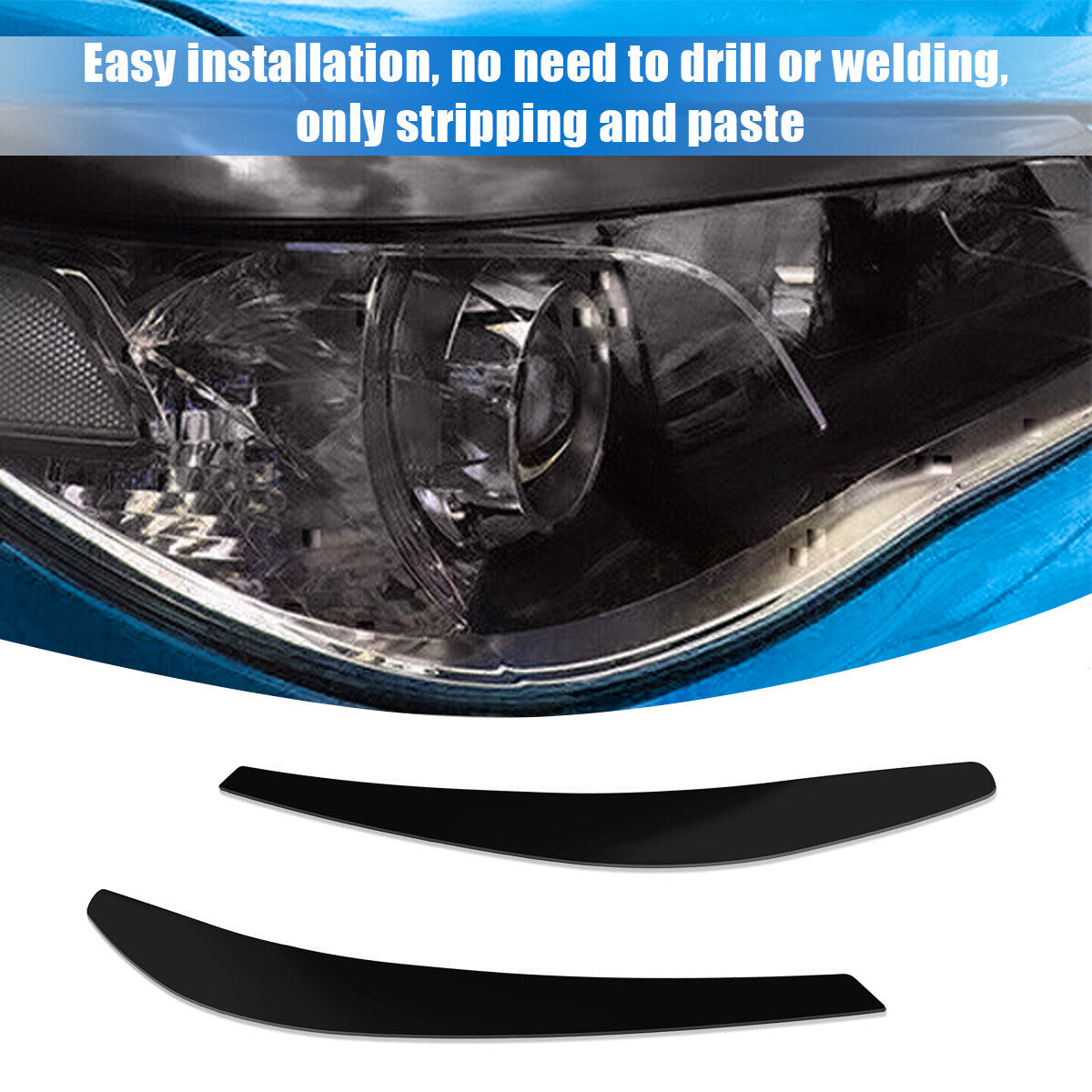 2X Head Light Eyelids Eyebrows Lid Fits for Holden Commodore VF Series 1 AU