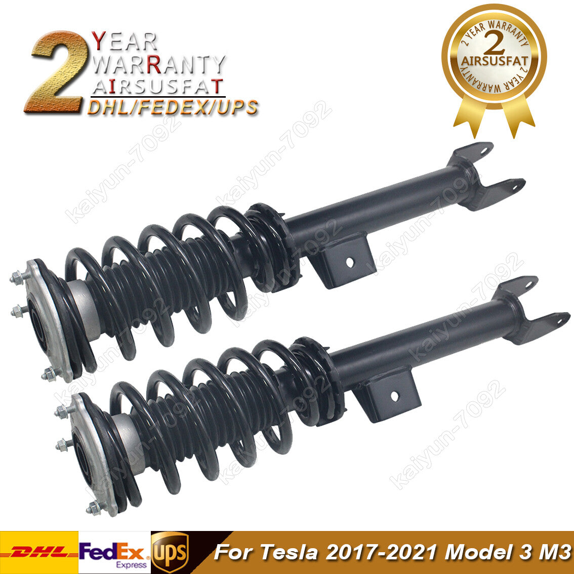 2x Front Shock Assembly RWD 2WD for Tesla 2017-2021 Model 3 M3 1044369-01-F