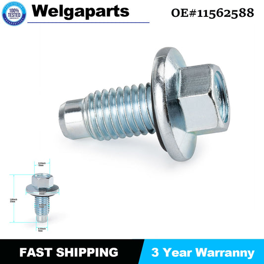 Oil Pan Drain Plug Bolt W/O-Ring For GM for Chevrolet for Buick for Cadillac 11562588