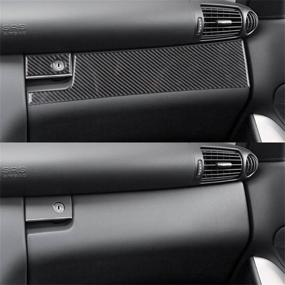 2¡ÁCarbon Fiber for Co -pilot Dashboard Storage Box Trim for Benz C Class W203 2005-07