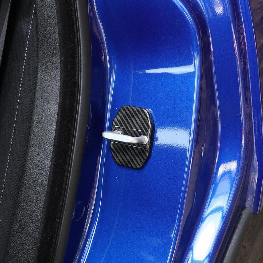 Carbon fiber car door lock cover protective trim accessory for Dodge Durango 11-24