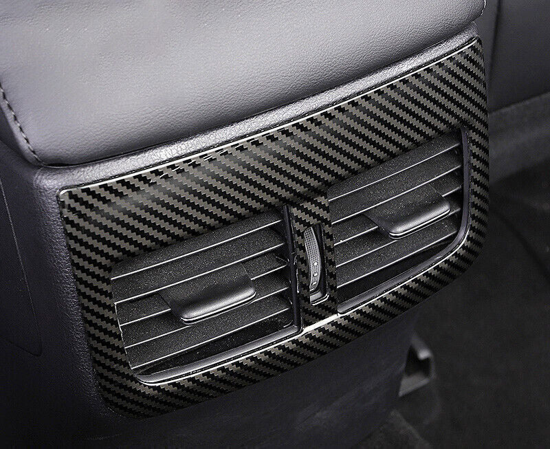 for Mazda 3 Axela 2020-2021 Carbon Style Steel Rear Air Outlet Vent Cover Trim