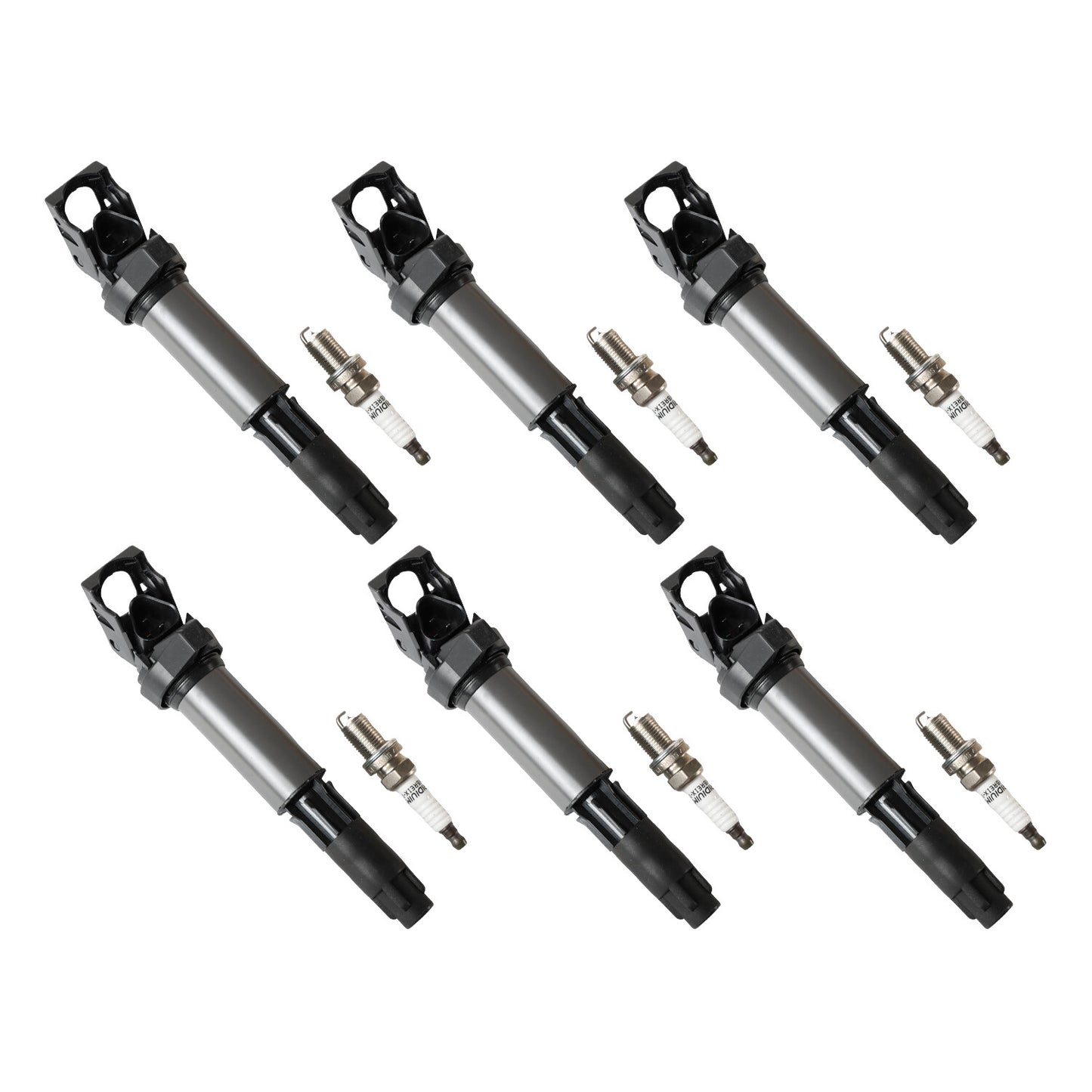 6X Ignition Coil  Iridium Spark Plug for BMW 330Ci 325i 525i 745i X3 X5 UF522