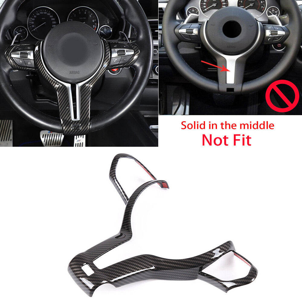 Carbon Fiber ABS Steering Wheel Panel Trim for BMW 2 3 4 Serie M3 M4 M5 X5 X6 X3