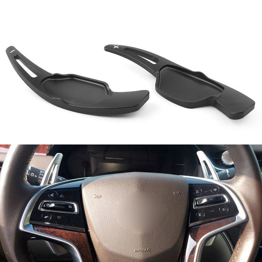 Pair Steering Wheel Shift Paddle Extension Shifter for Cadillac XTS 13-18 Black