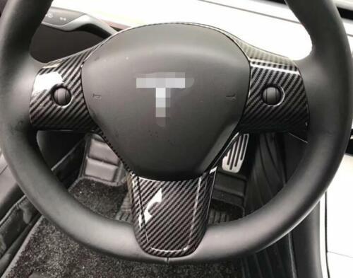 for Tesla Model 3 2017-2022 Carbon Fiber Inner Steering Wheel Frame Cover Trim