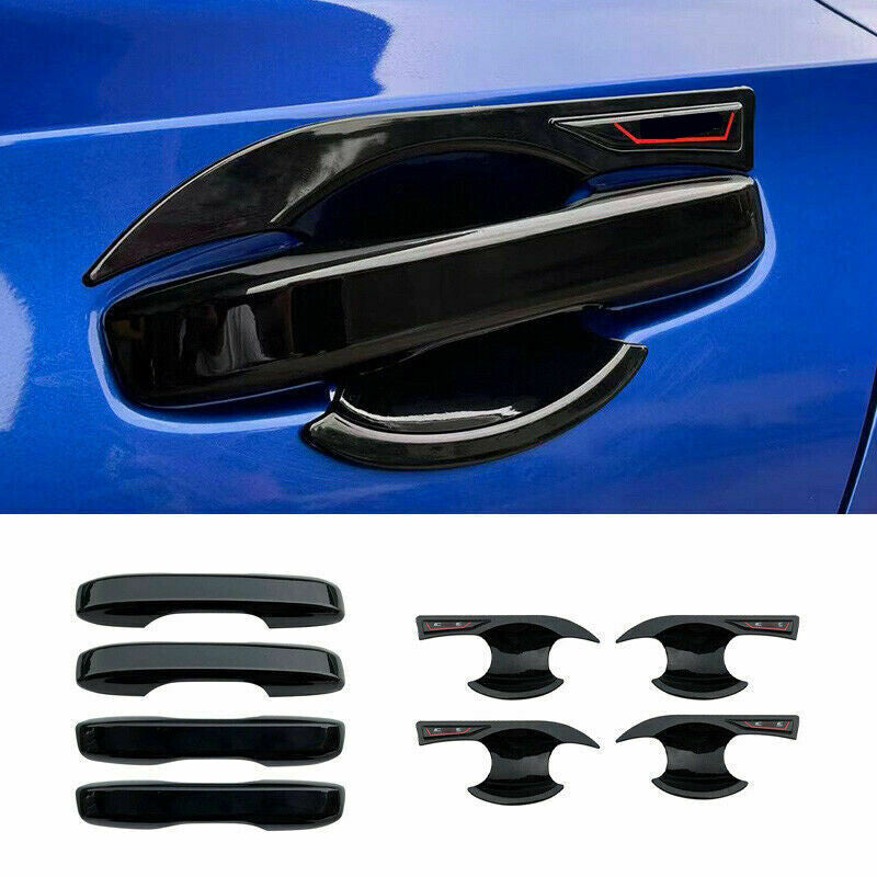 for Honda for Civic 11th 2022-2023 Glossy Black Outer Door Handle+Bowl Cover Trim 8P