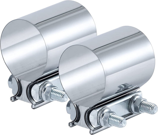 2.5-inch exhaust clip, 2.5-inch Butt connector with clip for exhaust coupler to prevent leaks.