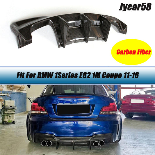 for BMW 1 Series E82 1M Coupe 11-16 Carbon Fiber Rear Bumper Diffuser Chin Lip