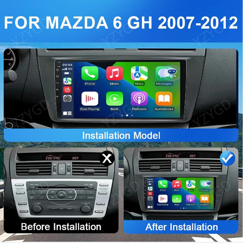 Android Auto CarPlay for Mazda 6 GH 2007-2012 Stereo GPS Car Radio Player Screen