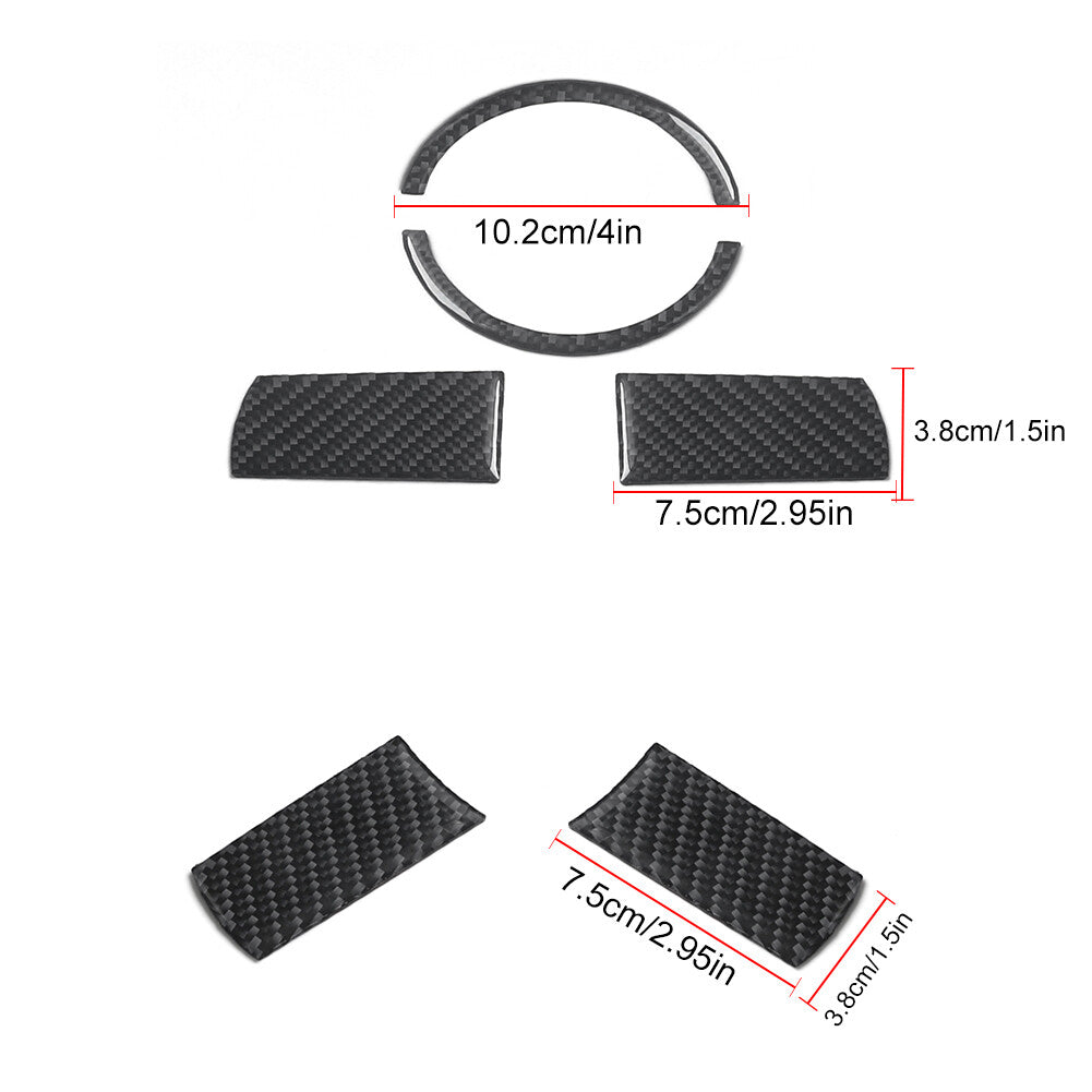 6Pcs Carbon Fiber Steering Wheel Button Cover Trim Type A for Chrysler 300 05-07