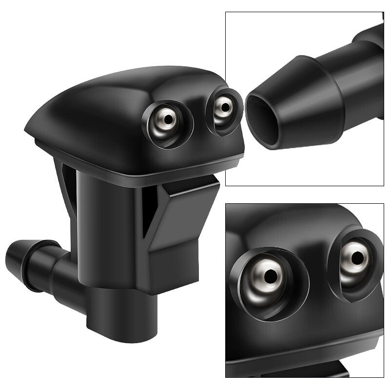 Black Dual Holes Adjustable Car Windshield Washer Nozzle Wiper Water Spray Jet