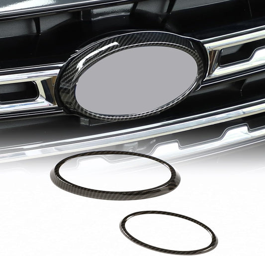 for Subaru XV 2022+ Front Rear Car Logo Decorative Ring Cover ABS Carbon Fiber