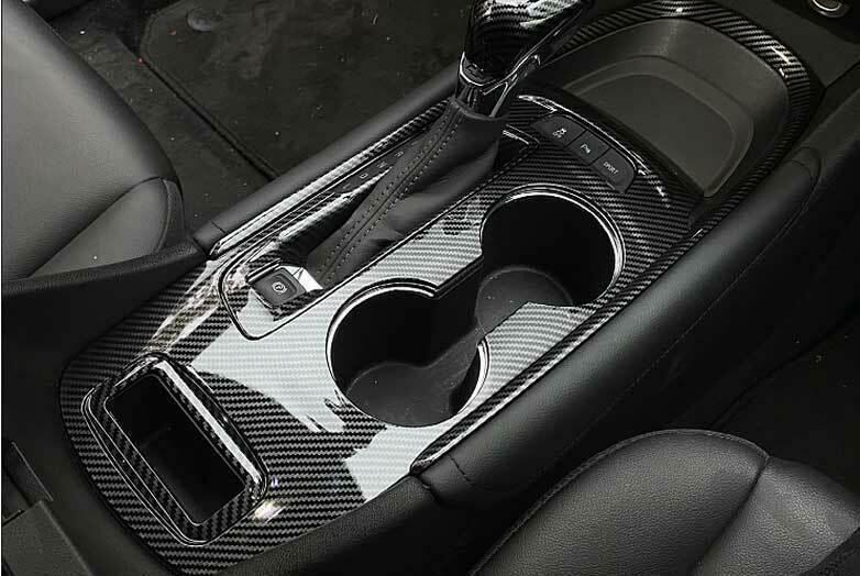 for Chevrolet 16-2021 Malibu Carbon Fiber Central Console Gear Shift Cover Trim
