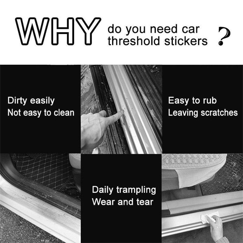 4pcs for Chevy Silverado 1500 White Cab Door Sill Plate Protector Cover Sticker