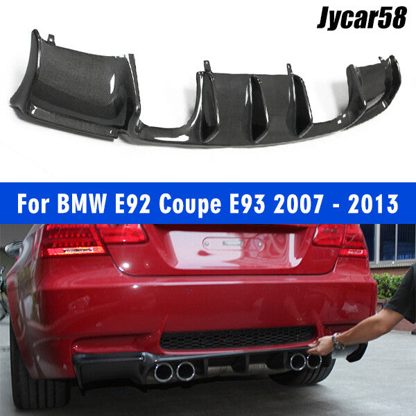 for BMW E92 E93 E93 M3 V STYLE FULL SIZE REAL CARBON FIBER REAR BUMPER DIFFUSER