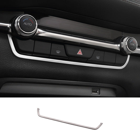 for Mazda 3 Axela 2019-23 Steel Silver Emergency Light Switch Frame Cover Trim