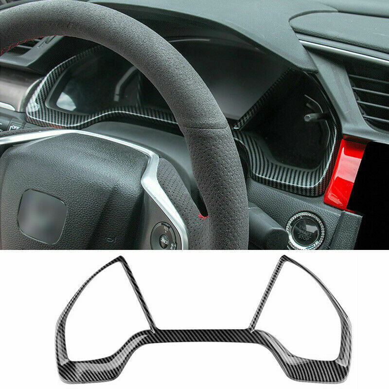 for Honda for Civic 2016-2021 Carbon Fiber Style Inner Dashboard Frame Cover Trim