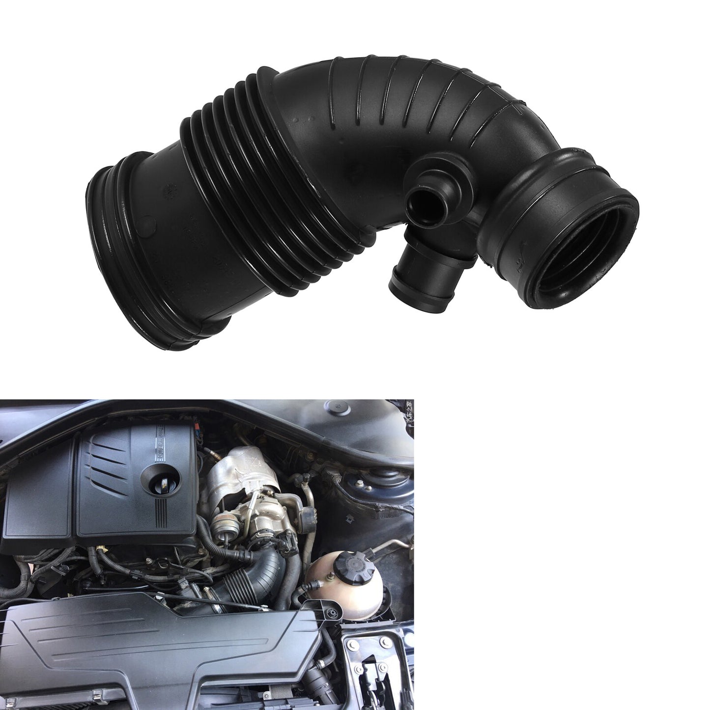 One air filter tube is suitable for BMW F20, F21, F30, F31, 114i, 116i, 118i, 120i, 316i, 320i, etc.