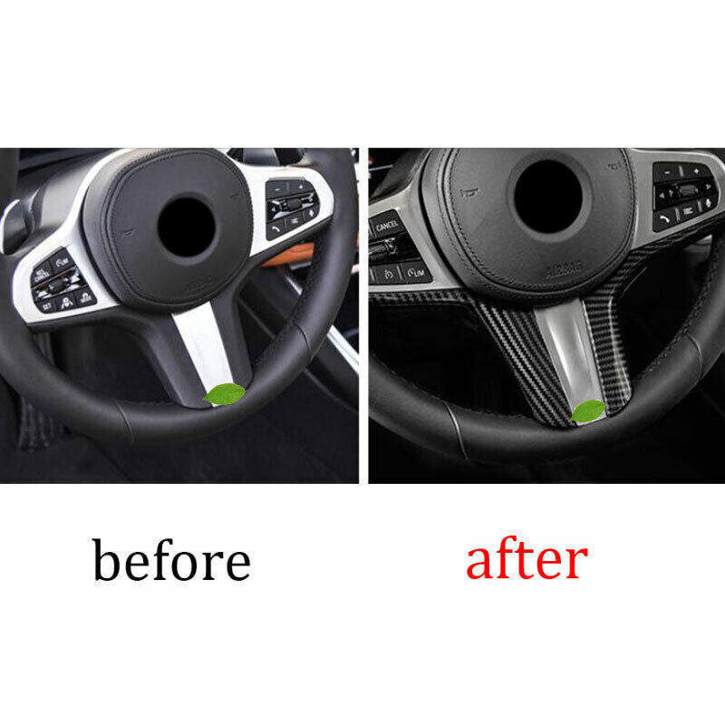 For Auto for BMW 5 Series G30 2018-2022 Carbon Fiber Steering Wheel Frame Cover Trim