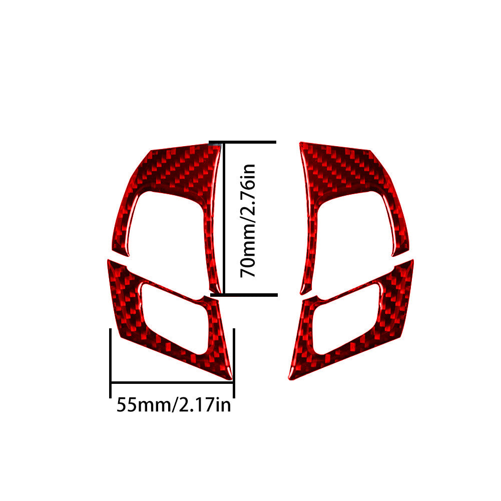 Red Carbon Fiber Steering Wheel Button Cover Type D for Toyota for Camry 2007-2011