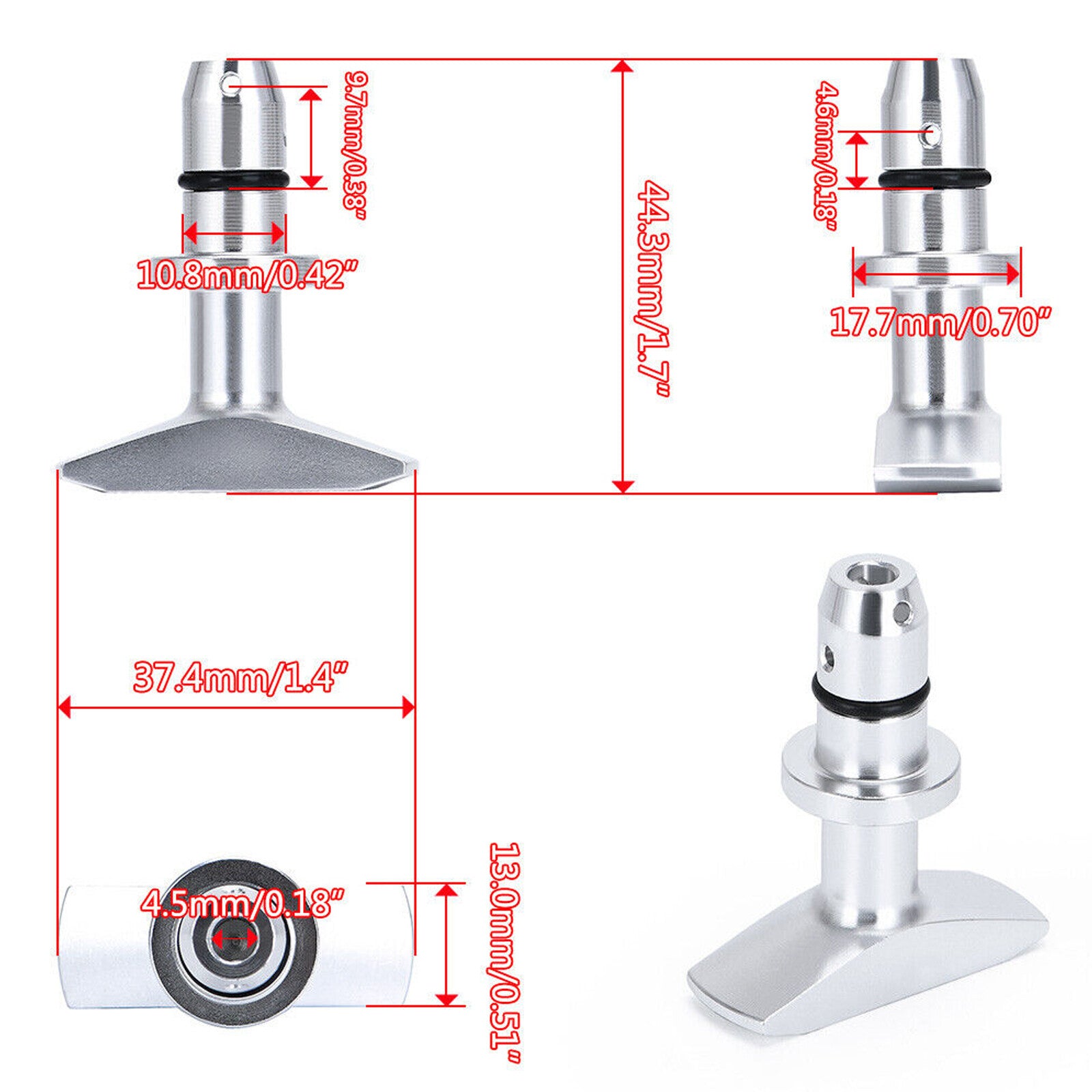 Silver Billet Aluminum Oil Dipstick Handle fits MOST for Chevy , for Ford , for Dodge , for Jeep V8