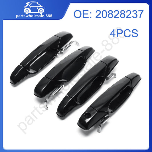4-Piece Gloss Black Door Handles for 2007-2014 for Chevrolet Tahoe Silverado for GMC for Yukon for Sierra