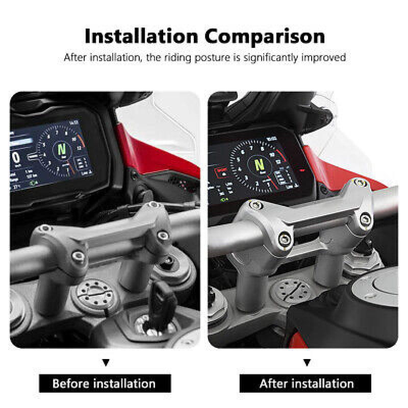 CNC for DUCATI Multistrada V4 Handlebar Riser Bar Mount Handle Clamp Mounting