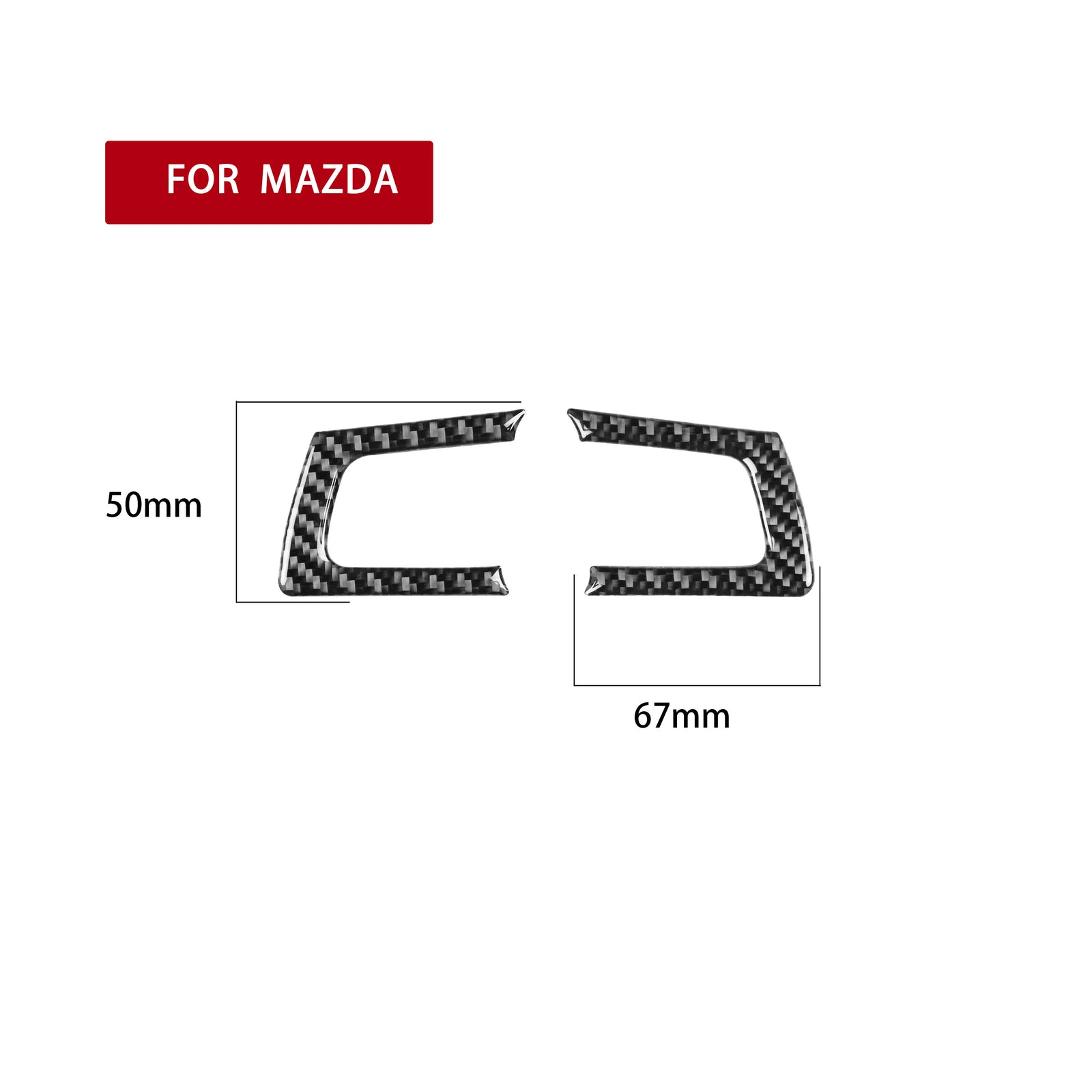2x Carbon Fiber Steering Wheel Button Cover Trim for Mazda MX-5 Miata 2009-2015