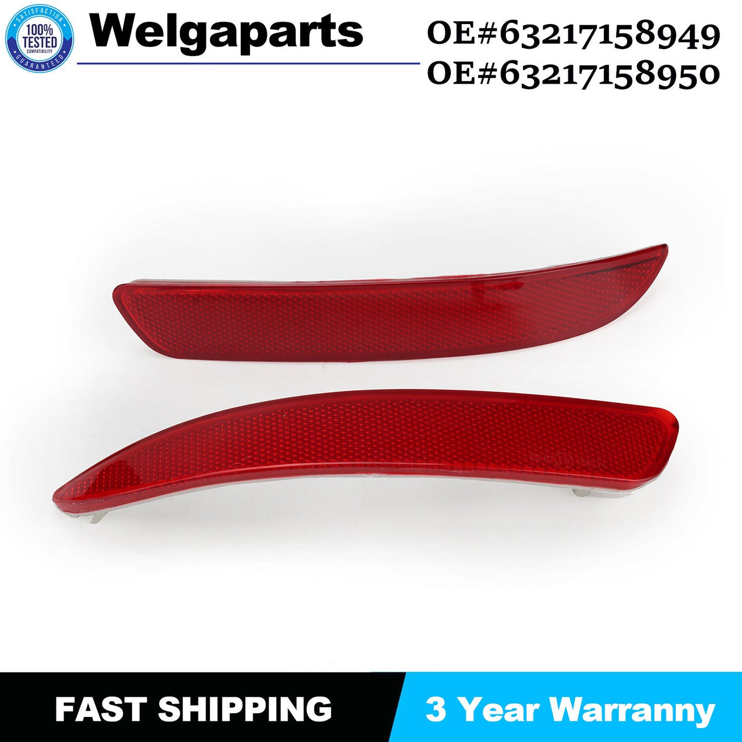 63217158949 for BMW X5 E70 New Rear Bumper Reflector Tail Light Lamp Case LH RH