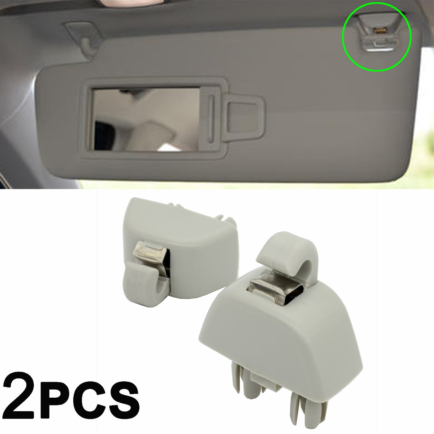 2 X Sun Visor HookClip for VW for Passat B7 Polo UP for SEAT MII for SKODA CITIGO RAPID AU