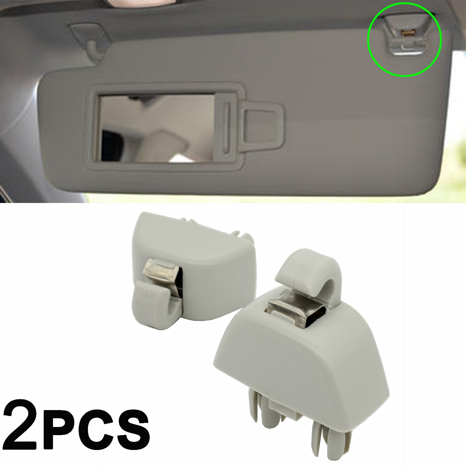 2 X Sun Visor HookClip for VW for Passat B7 Polo UP for SEAT MII for SKODA CITIGO RAPID AU