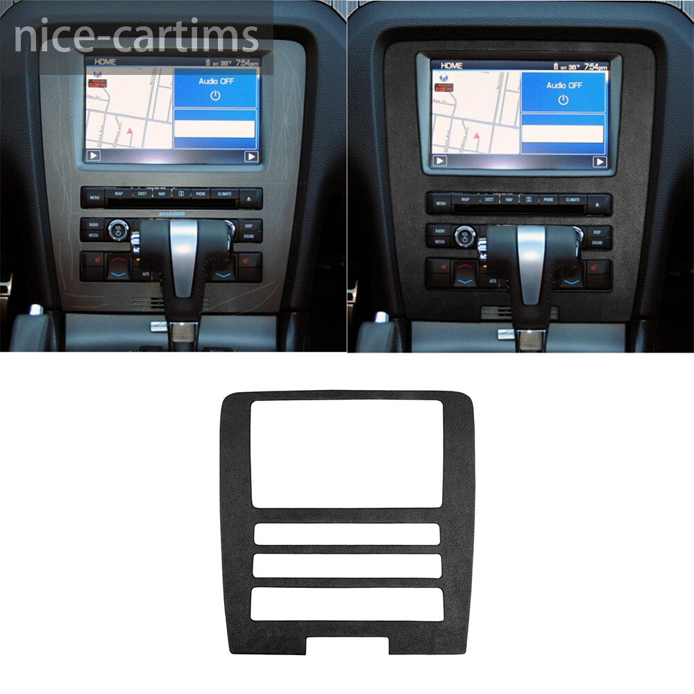 Suede Black Gray Central Control Navigation CD Panel Trim for Ford for Mustang 09-13