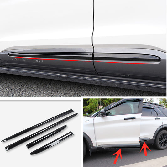 Glossy Black Body Side Door Molding Trim Cover Panel for Ford Explorer 2020-2023